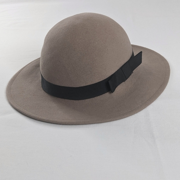 VTG Lancaster Wool Rounded Pencil Rin Felted Tan Cream Gray Hat - Picture 1 of 5